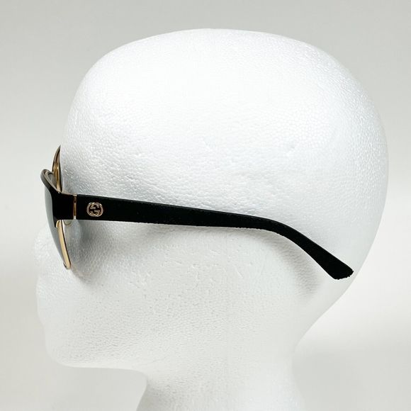 GUCCI 4263 GG4263S Square Black Gold Textile Mirrored Sunglasses Women 60-14-140 - Picture 2 of 16